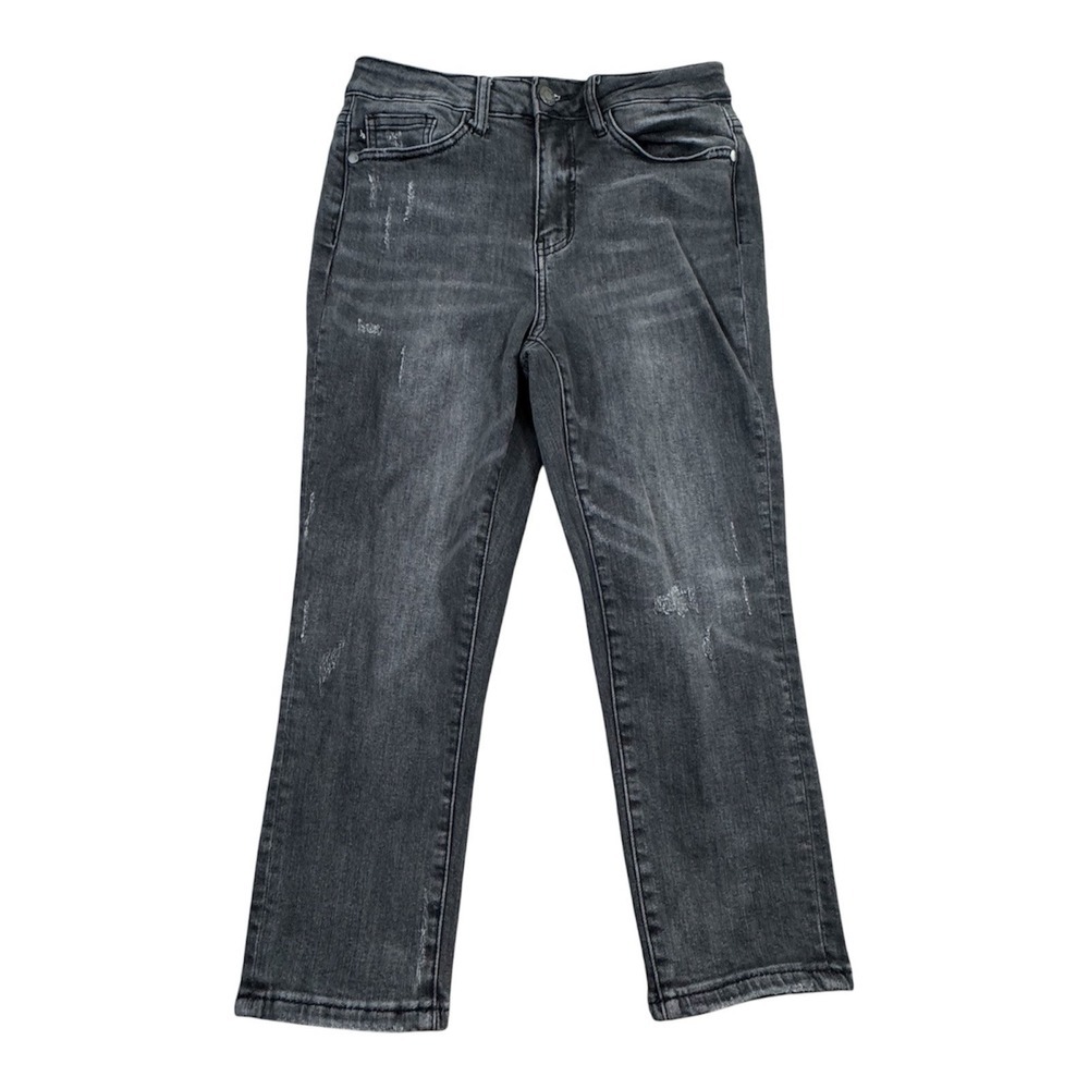 Judy Blue Jeans‎ Women's 3/26 Black Skinny Fit Capri Cropped Stretch Stone Wash